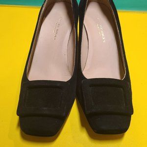 ANN MASHBURN Buckle Heel Black Suede (Italian)